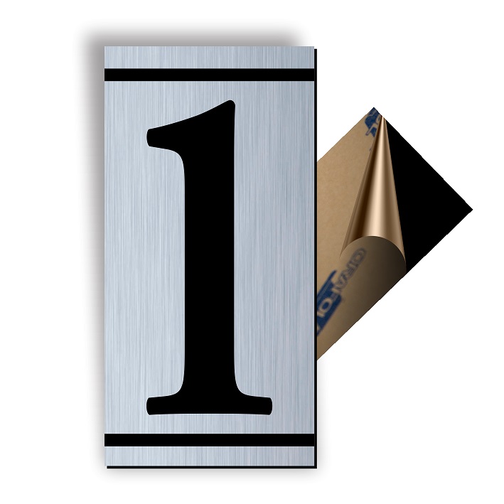 Cifra 1, ABS, Gravat, Argintiu, M7 Creative Sign