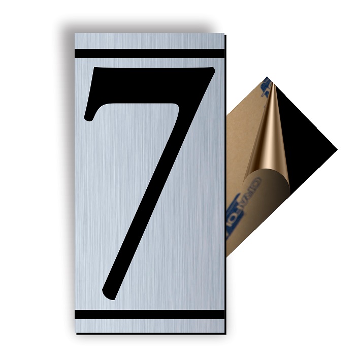 Numar casa Creative Sign, cifra 7, ABS, gravat, argintiu
