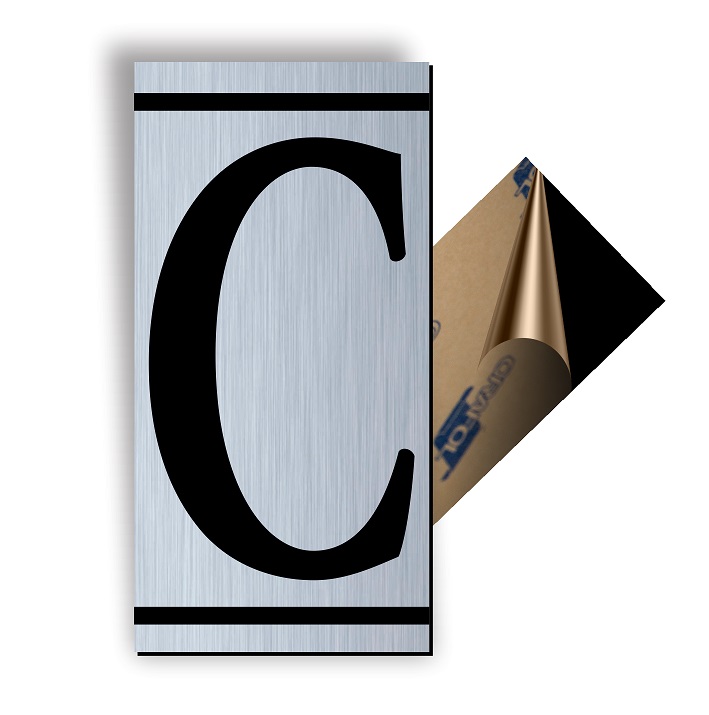 Litera C, ABS, Gravat, Argintiu, M7  Creative Sign