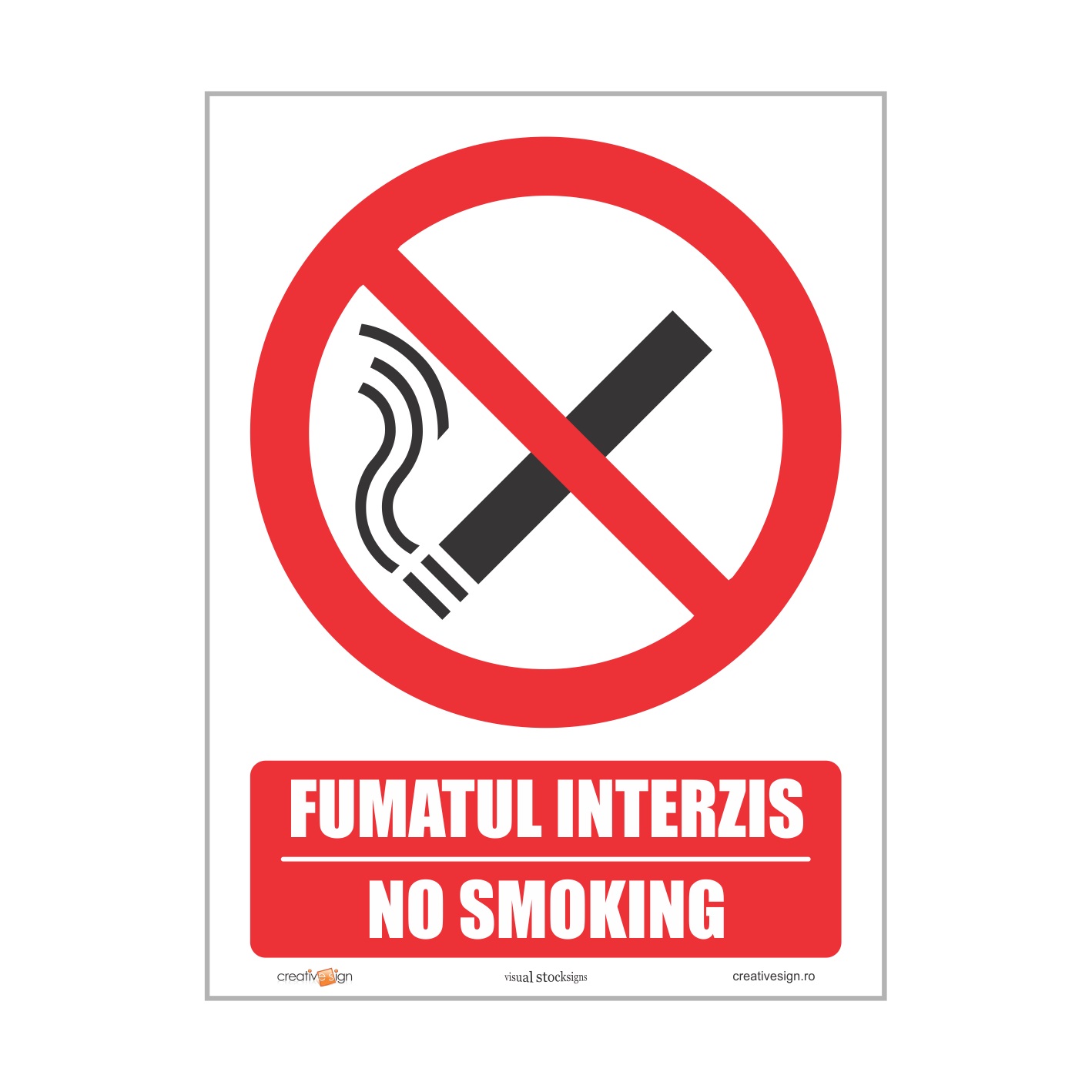 Indicator "Fumatul interzis" Creative Sign, 15 x 20 cm