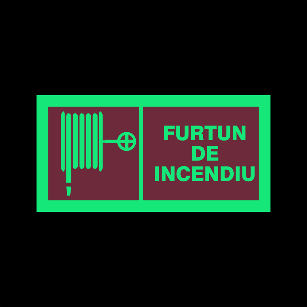 Indicator "Furtun de incendiu" CREATIVE SIGN, fotoluminiscent, 10 x 20cm