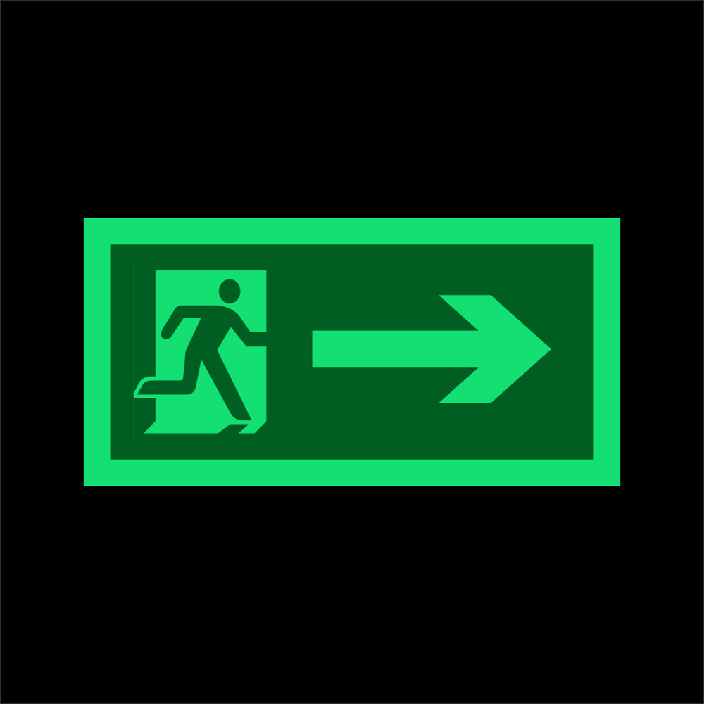 Indicator "Dreapta" CREATIVE SIGN, fotoluminiscent, 10 x 20cm