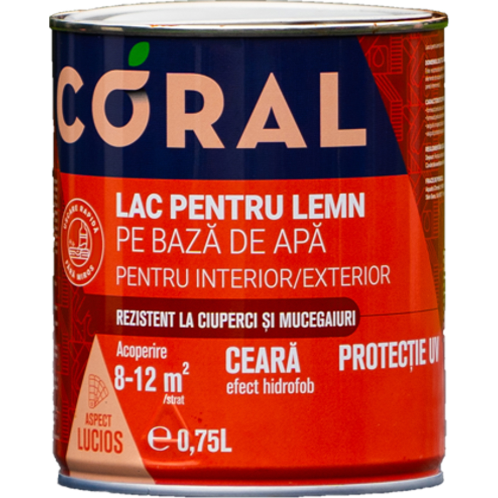Lac pentru lemn CORAL, stejar auriu, 0.75L
