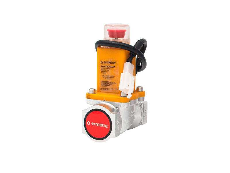 Set detector gaz cu electrovana Everline, 3/4", alimentare 220 V, rearmare manuala