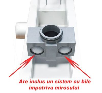 Rigola dus ERMETIQ Classic VEN-S507AN, inox, 500 x 70 mm, D 40/50 mm, negru