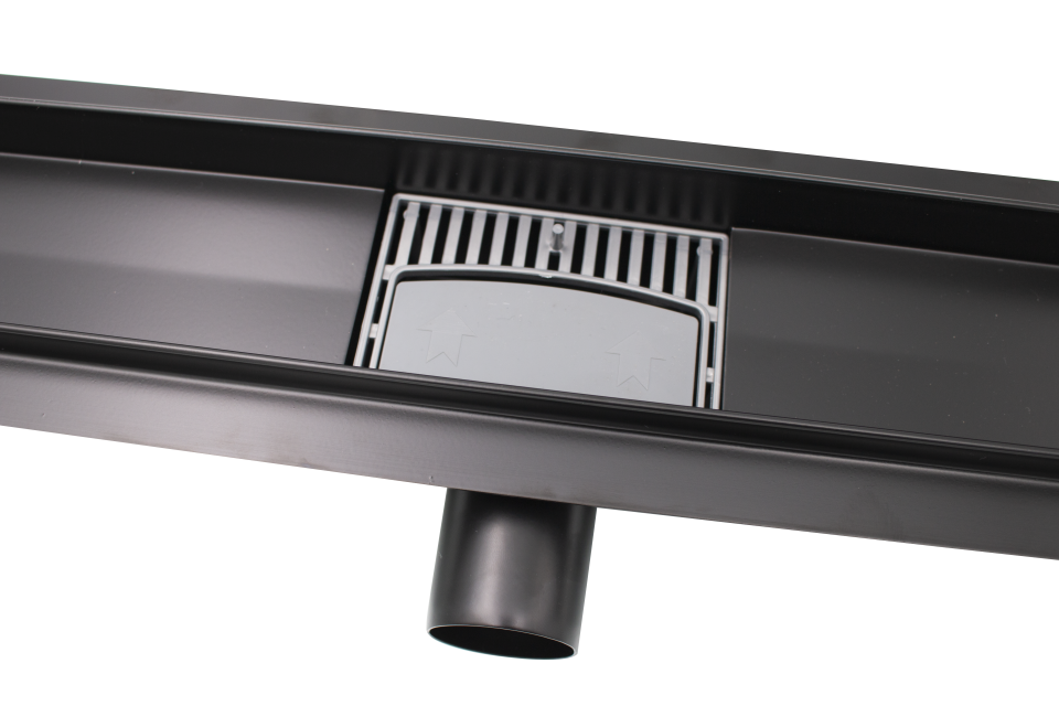 Rigola dus ERMETIQ Classic VEN-S707AN, inox, 700 x 70 mm, D 40/50mm, negru