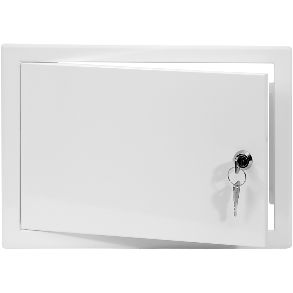 Usa de vizitare cu cheie, 200 x 300 mm, plastic, alb