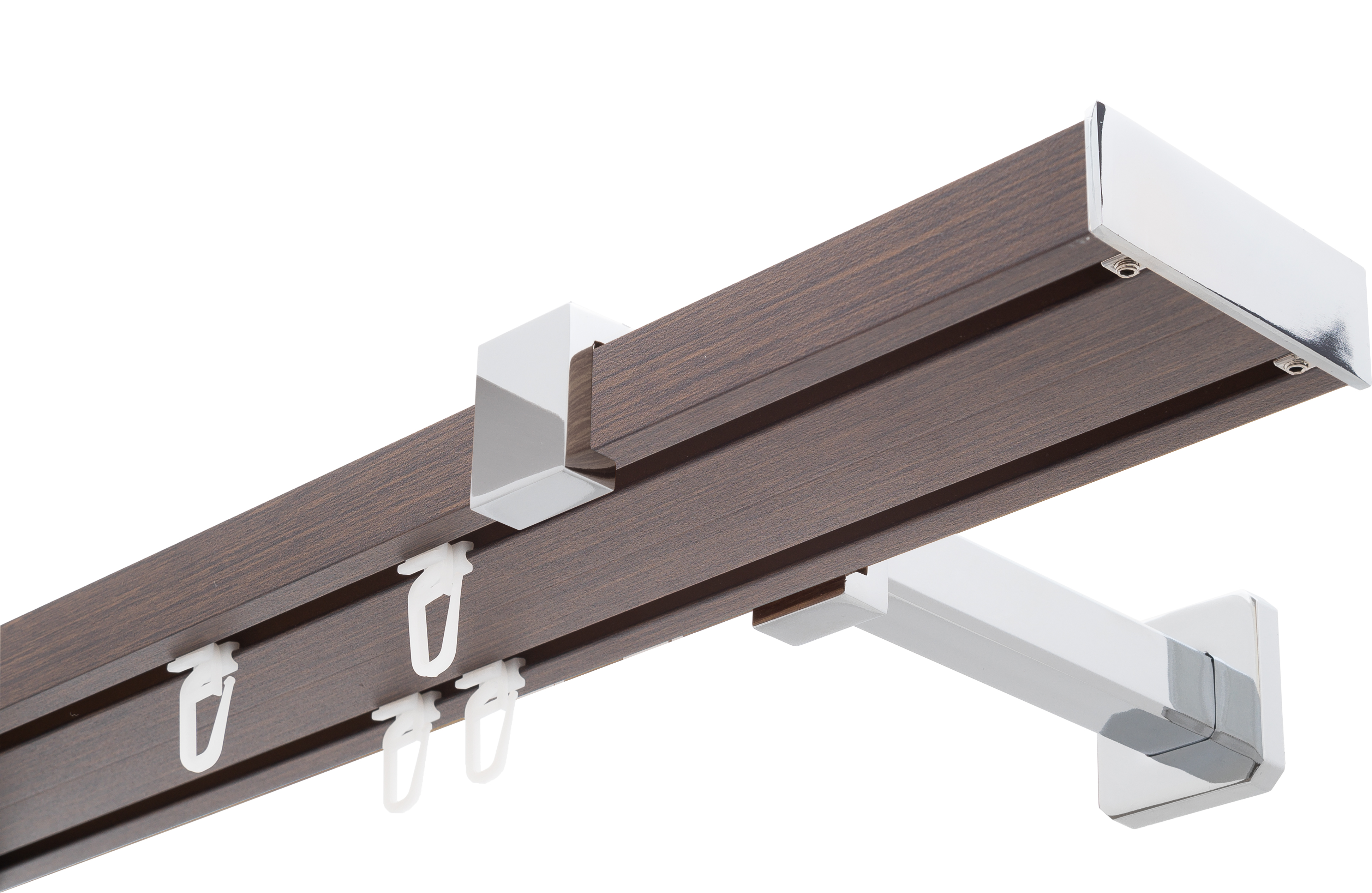 Set galerie dubla, wenge, aluminiu, 200 cm x 70 mm  Te-ma