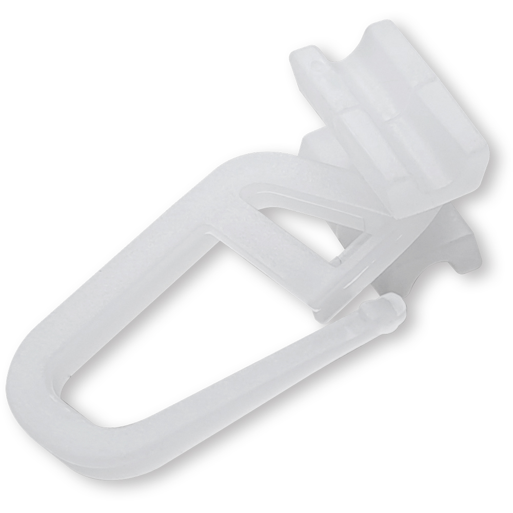 Set 50 carlige perdea TE-MA, PVC, 9 cm, alb