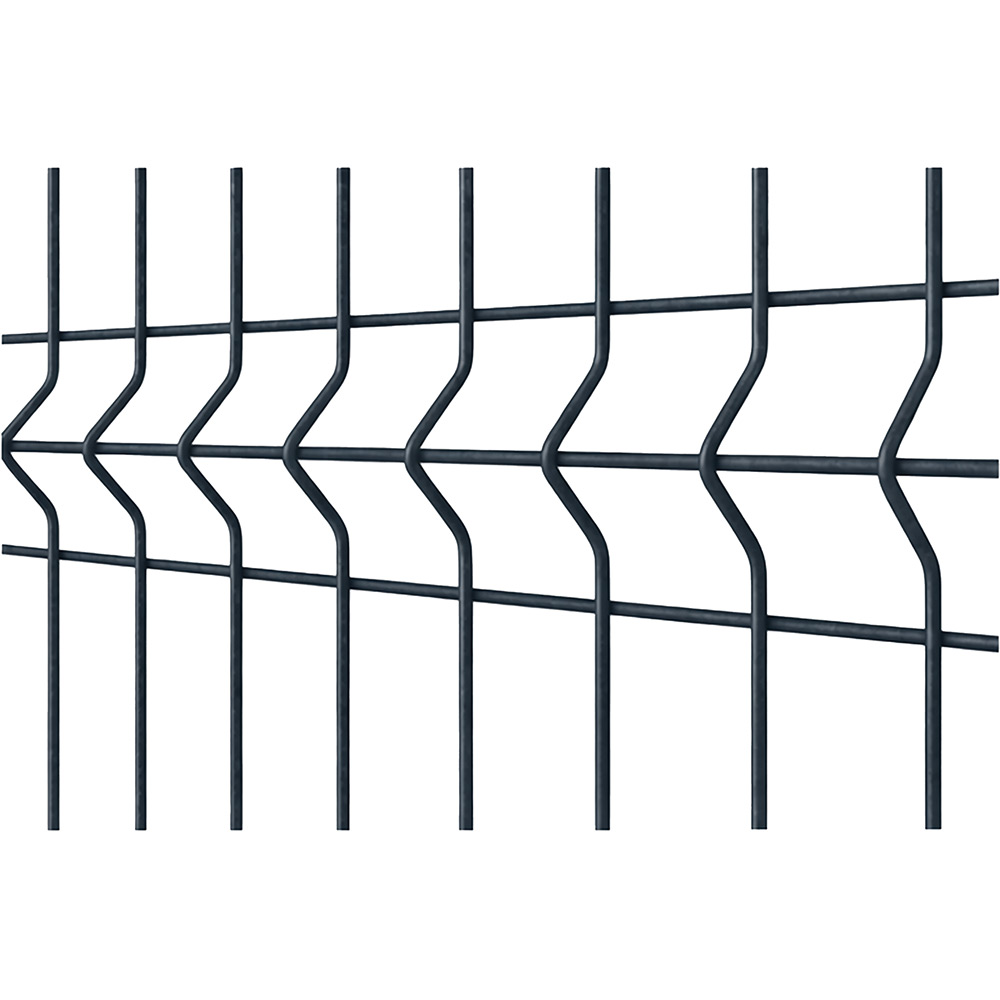 Panou gard bordurat PVC, 170 x 200 x 0.37 cm, otel zincat, gri