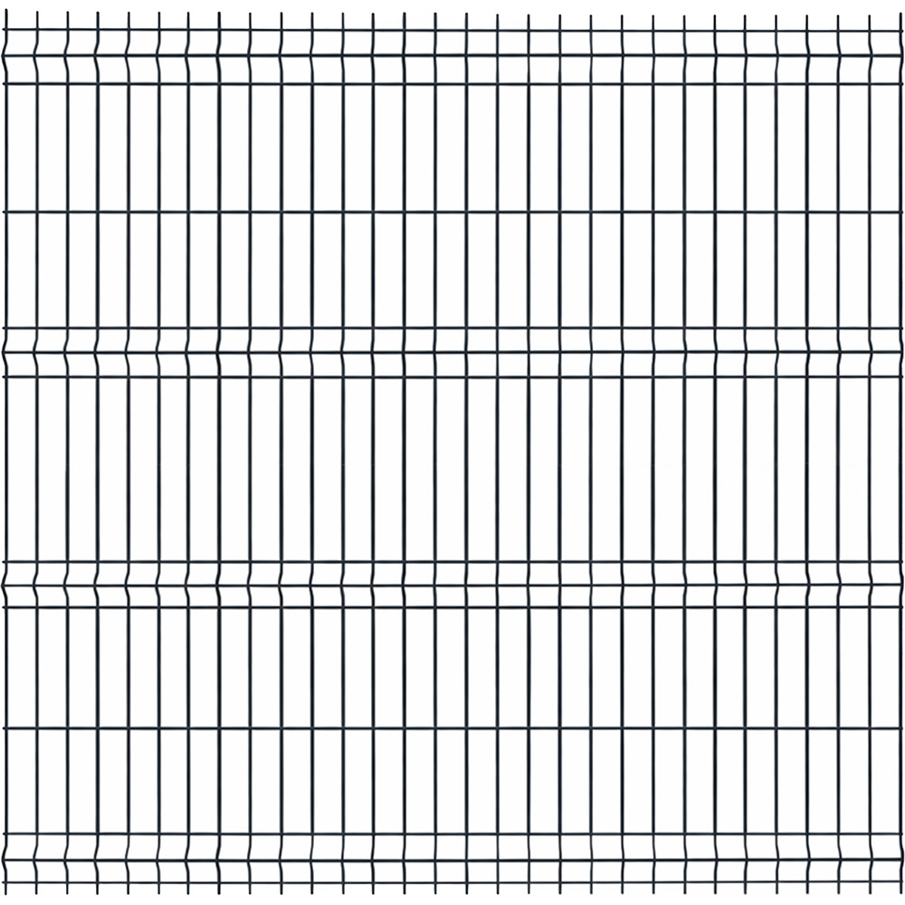 Panou gard bordurat PVC, 170 x 200 x 0.37 cm, otel zincat, gri