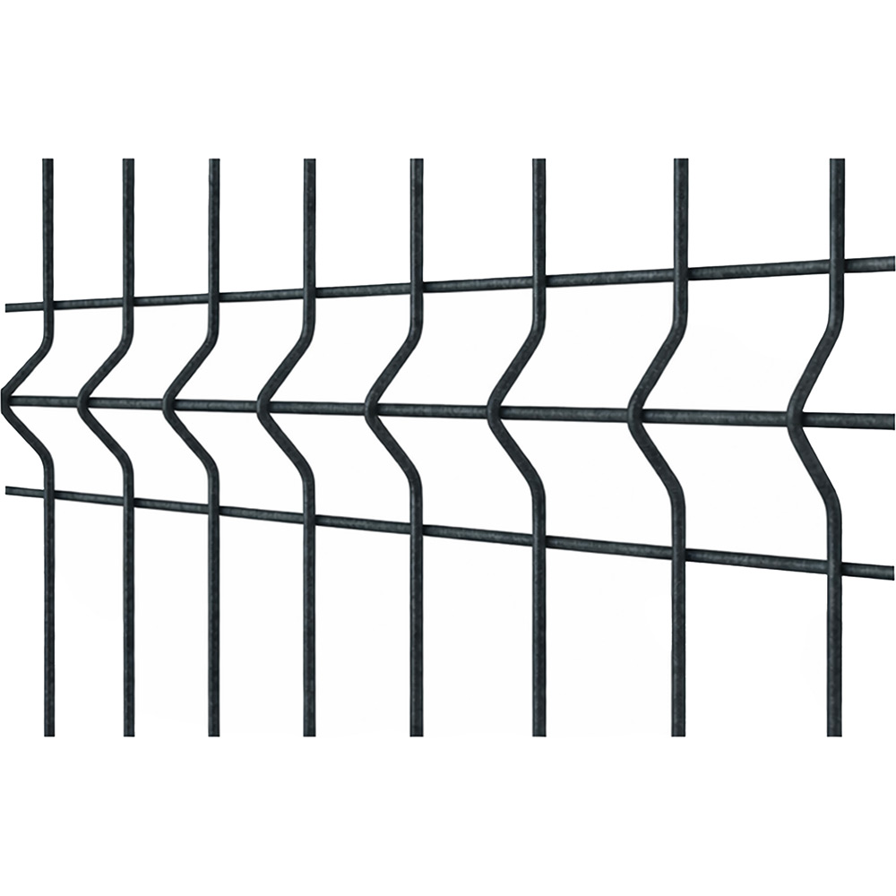 Panou gard bordurat PVC, 200 x 200 x 0.37 cm, otel zincat, gri