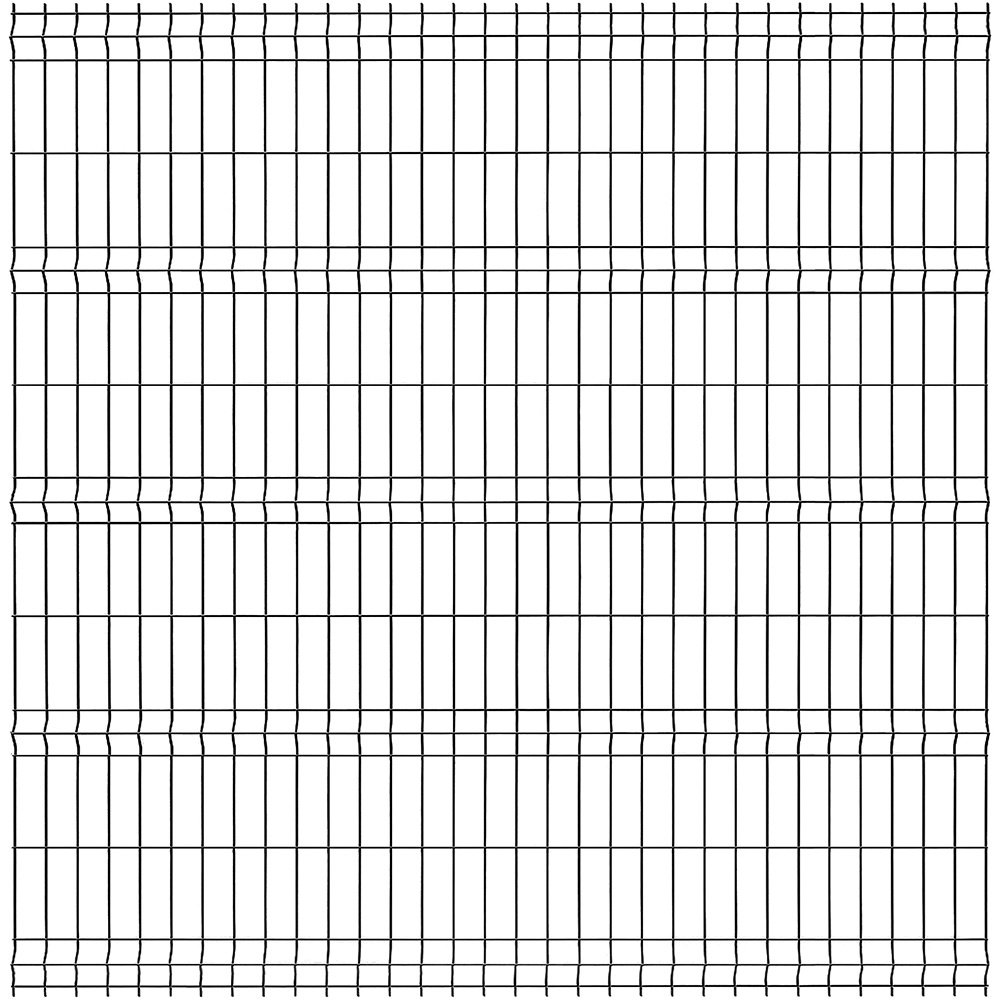 Panou gard bordurat PVC, 200 x 200 x 0.37 cm, otel zincat, gri