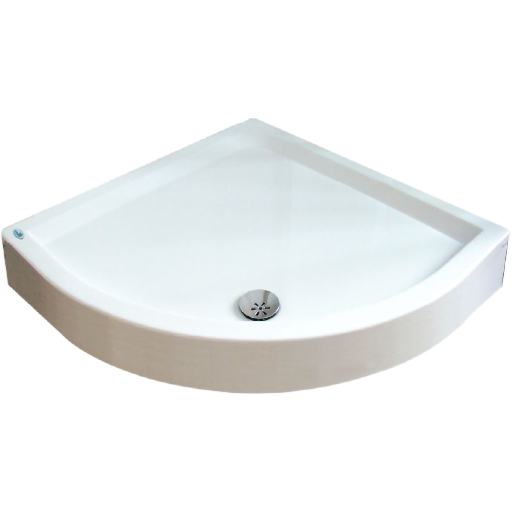 Cadita dus FIBREX Clara, semirotunda, acril, 80 x 80 x 13 cm, alb