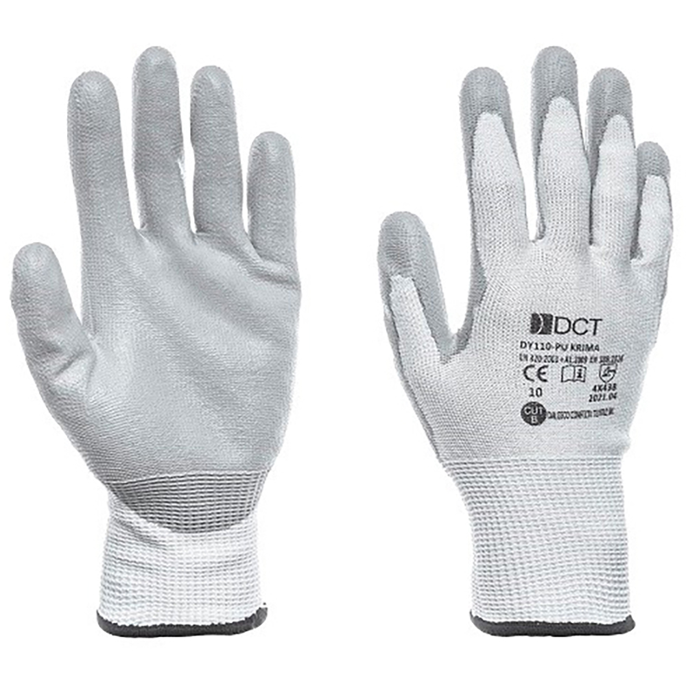 Manusi protectie antitaiere DALGECO Pu Krima 579, fibre, alb, marime 10