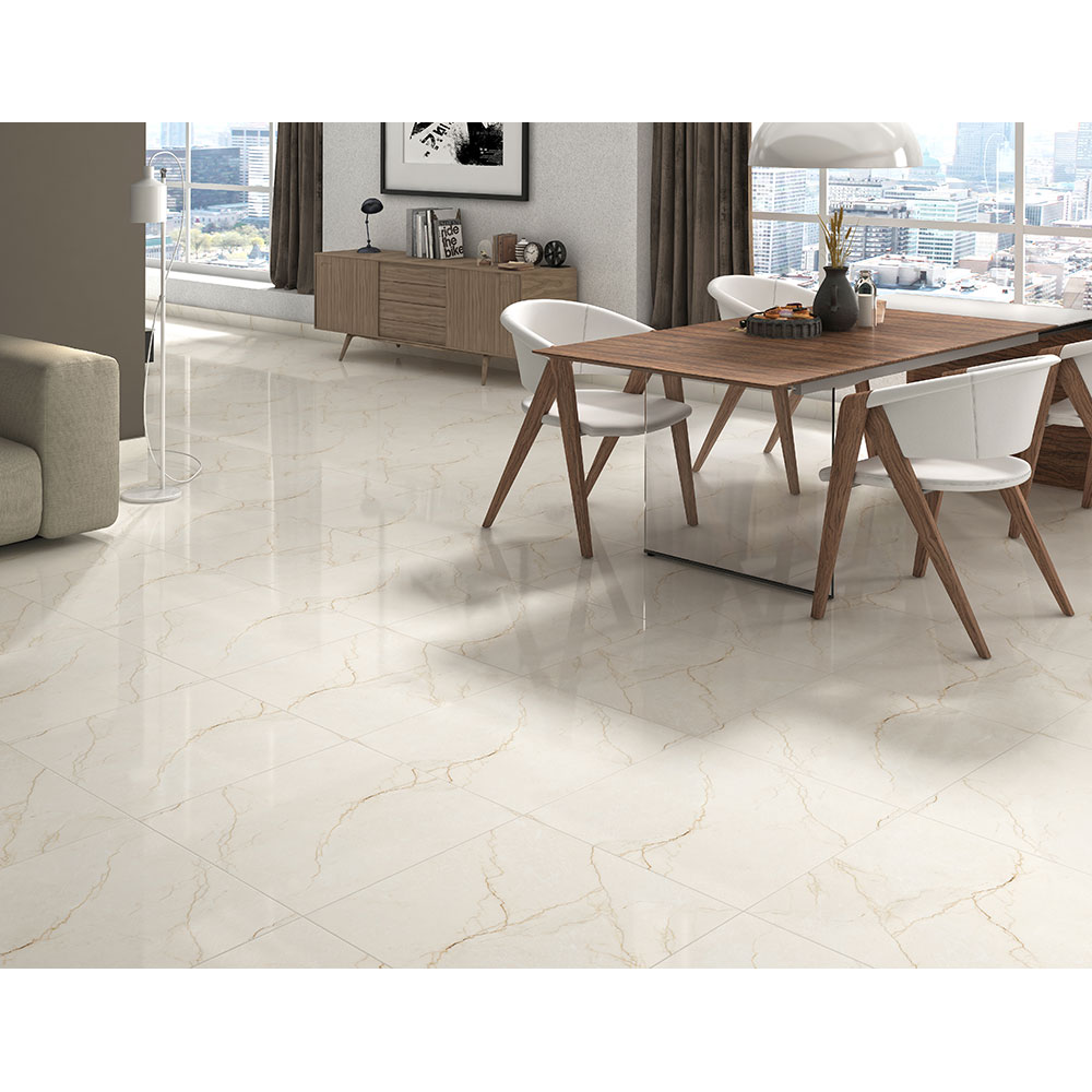 Gresie interior/exterior Glitz, marmura bej lucios, 60 x  60 cm, 8 mm, 1.44 m2/cutie
