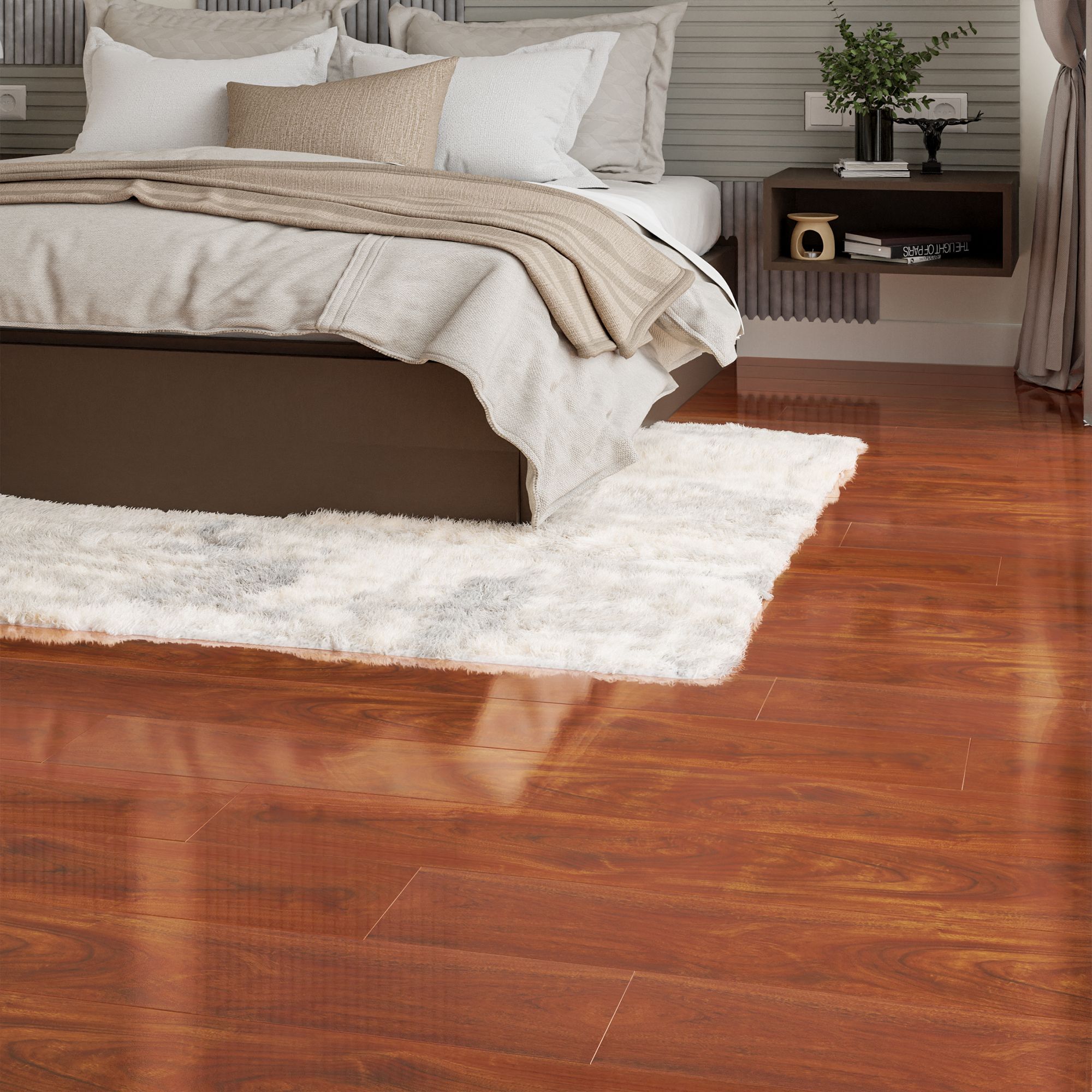 Parchet laminat 12 mm, Piano, maro, acoperire per cutie 1.6 mp, AC3, HDF WOOD ART