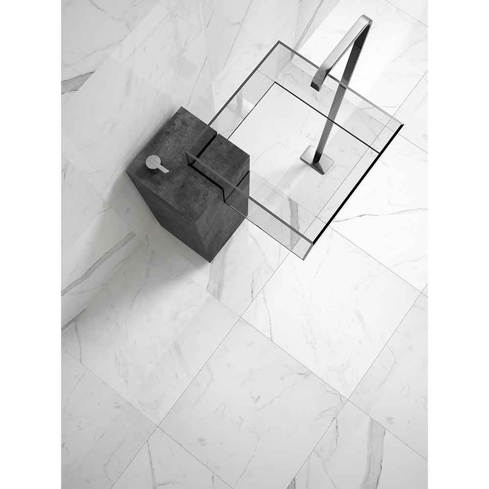 Gresie interior/exterior Diamond, marmura alb lucios, 60 x  60 cm, 8 mm, 1.44 m2/cutie