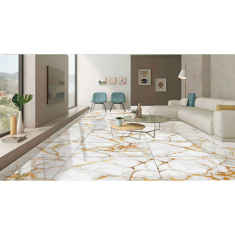 Gresie interior/exterior Carrara, marmura Multicolor lucios, 60 x 120 cm, 10 mm, 1.44 m2/cutie