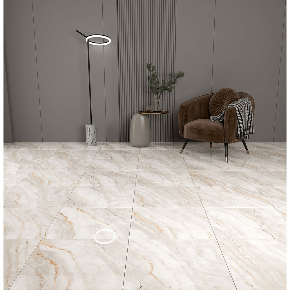Gresie interior Onda, marmura bej lucios, 60.5 x  60.5 cm, 10 mm, 1.465 m2/cutie