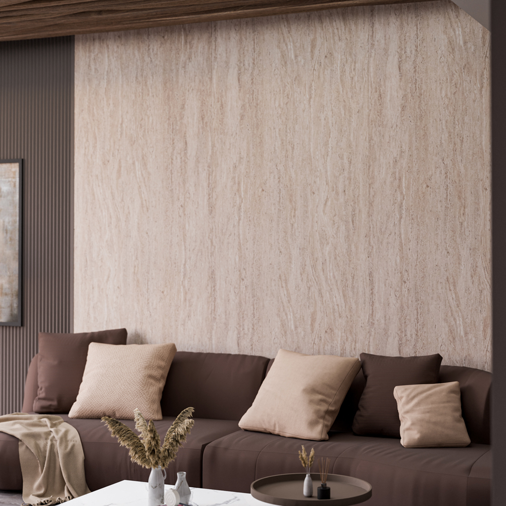 Panou decorativ perete Amalfi, SPC, 280 x 96.5 cm, maro