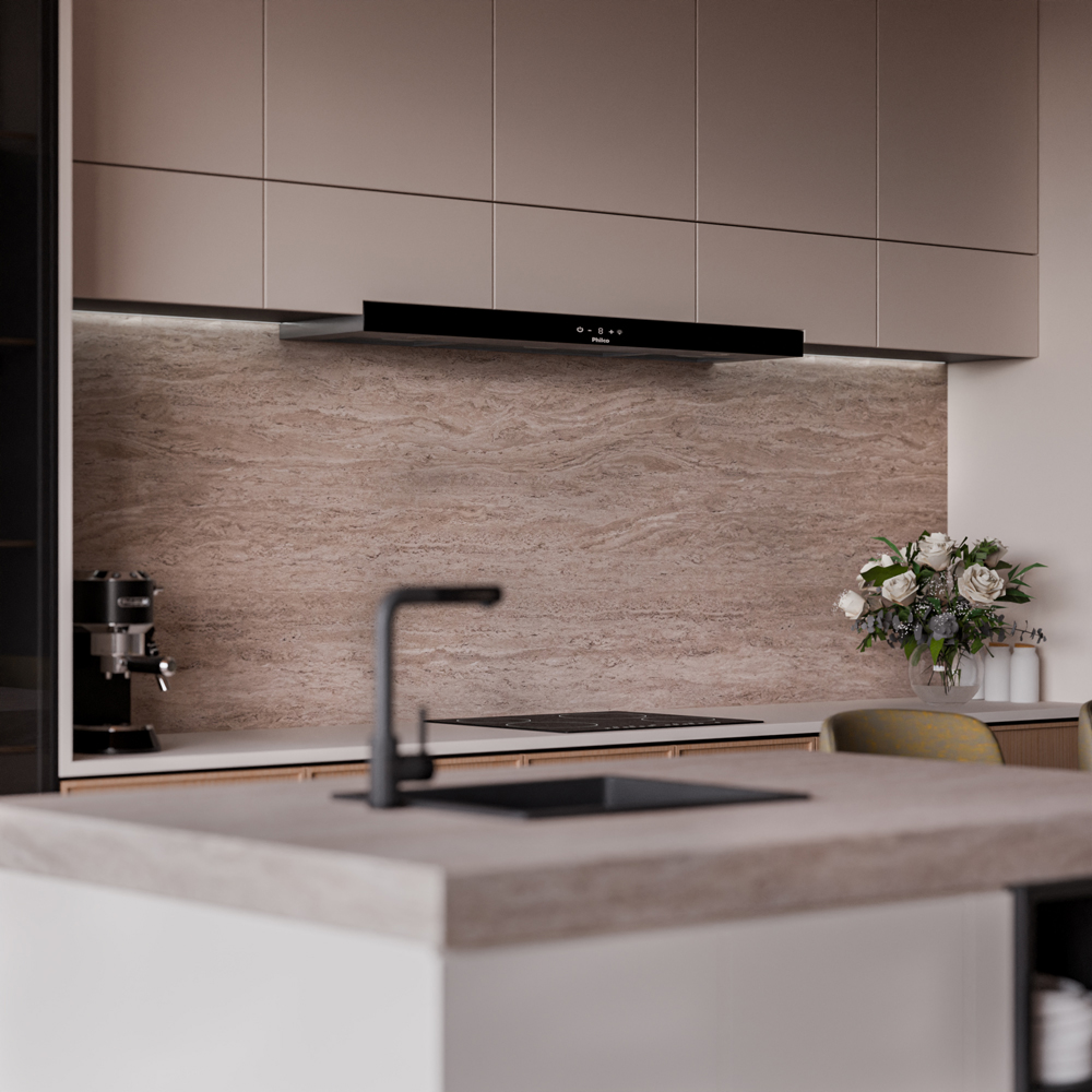 Panou decorativ perete Amalfi, SPC, 280 x 96.5 cm, maro
