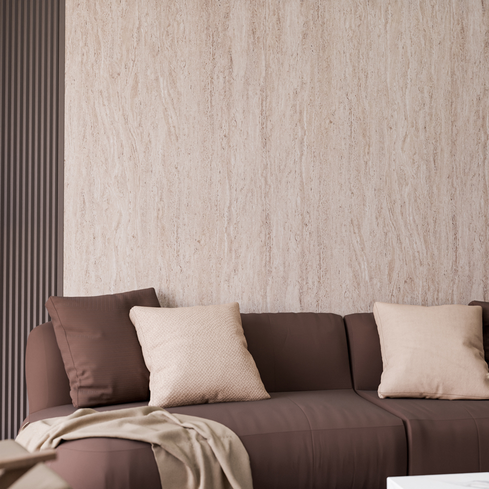 Panou decorativ perete Amalfi, SPC, 280 x 96.5 cm, maro