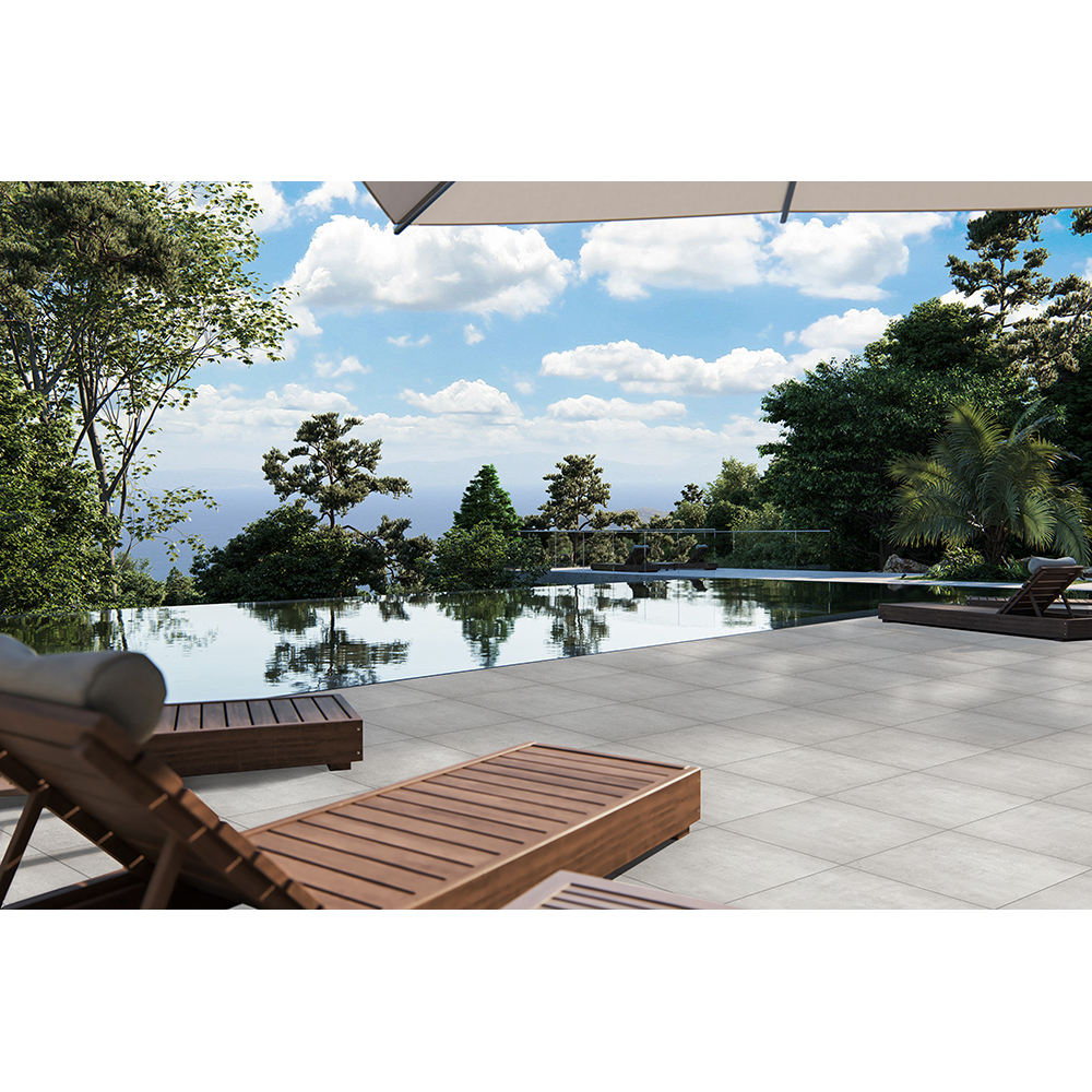 Gresie interior/exterior Concrete, ciment gri mat, 60 x  60 cm, 8 mm, 1.44 m2/cutie