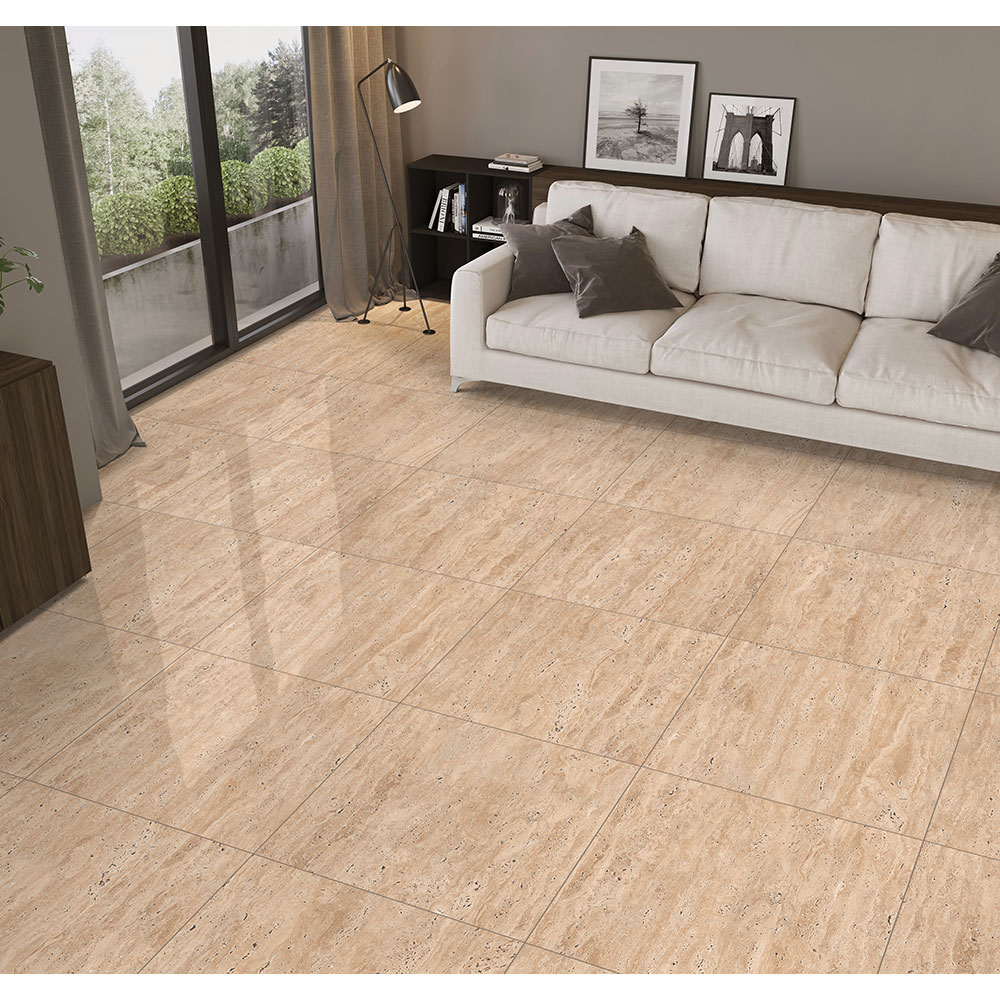Gresie interior/exterior Travera, marmura bej mat, 60 x  60 cm, 8 mm, 1.44 m2/cutie
