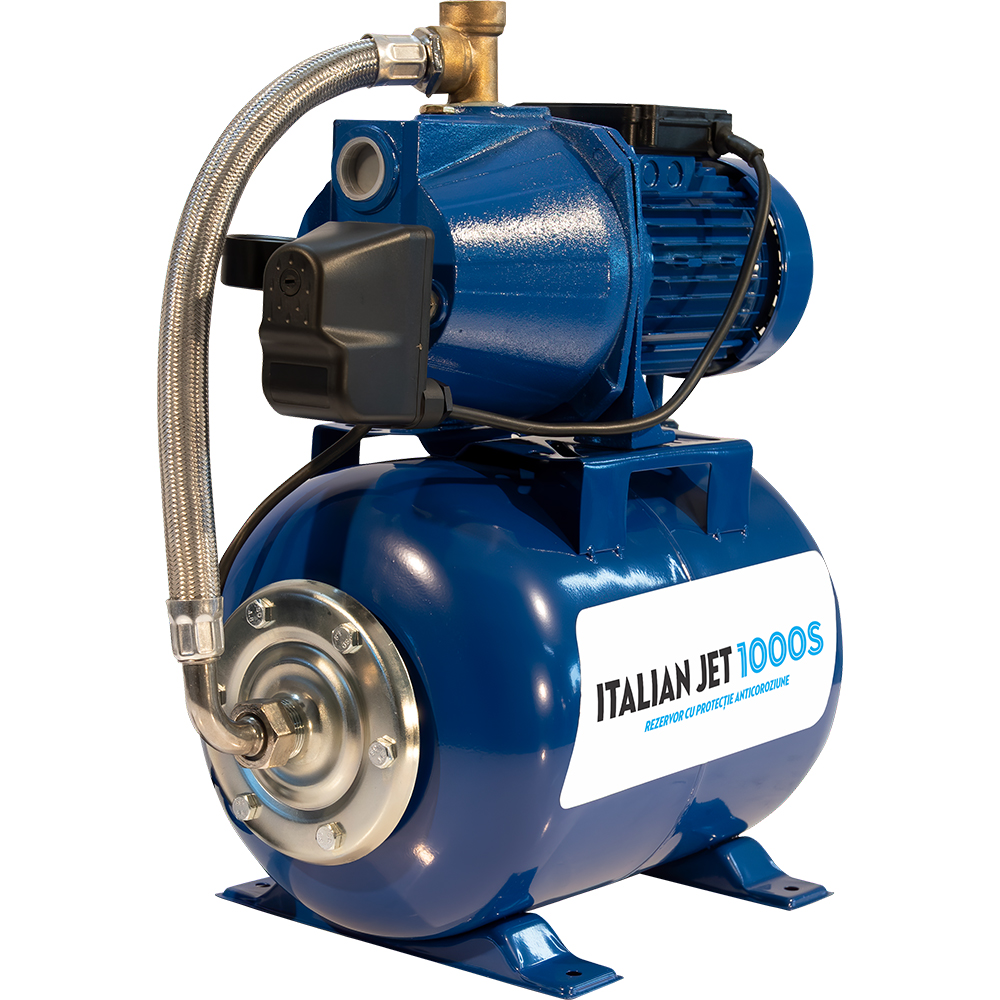 Hidrofor Italian Jet 1000, 900W, 3000 l/h, 3 bar, vas 24 L, fonta