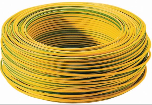Cablu electric FY, 1 x 1,5  mmp, cupru rigid, verde galben, rola 10 m