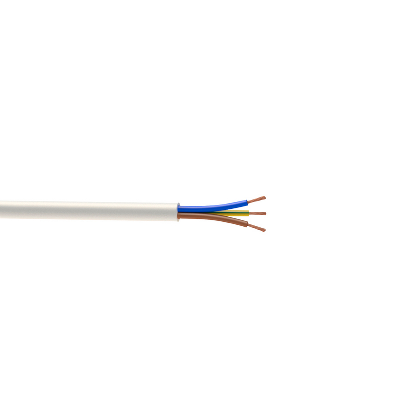 Cablu electric MYYM, 3 x 0,75 mmp, cupru flexibil, alb, rola 25 m