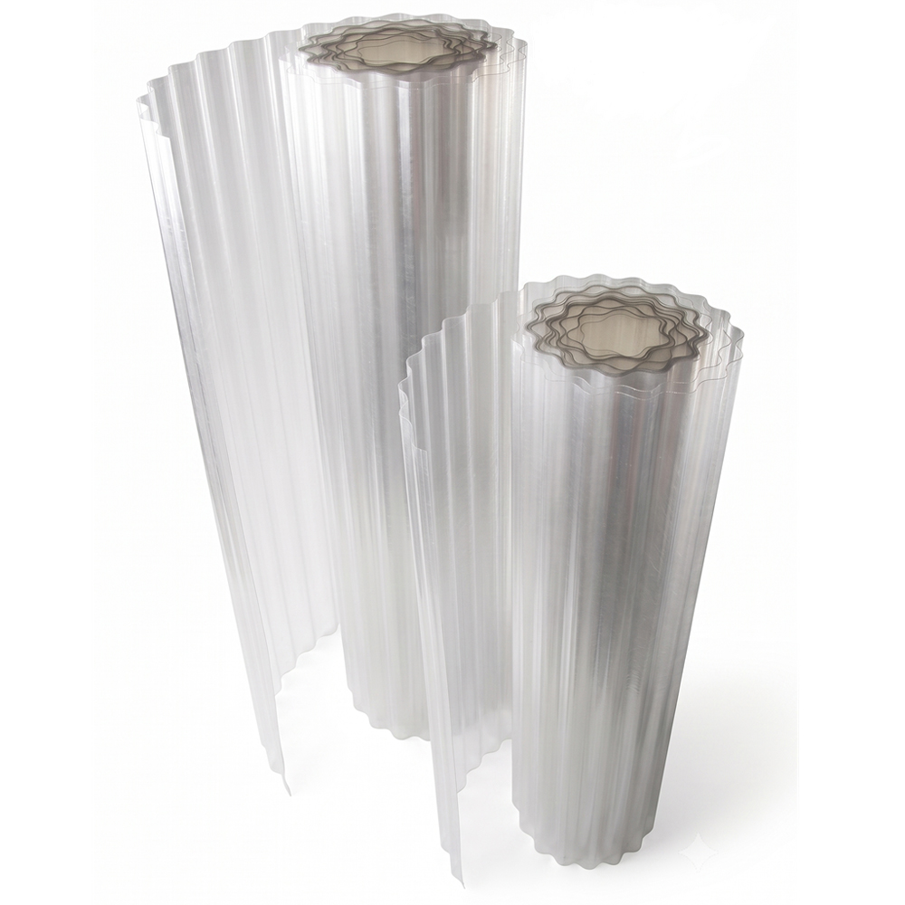 Rulou ondulat, sticla GRP transparent, 2 x 10 m, 20 mp/rola