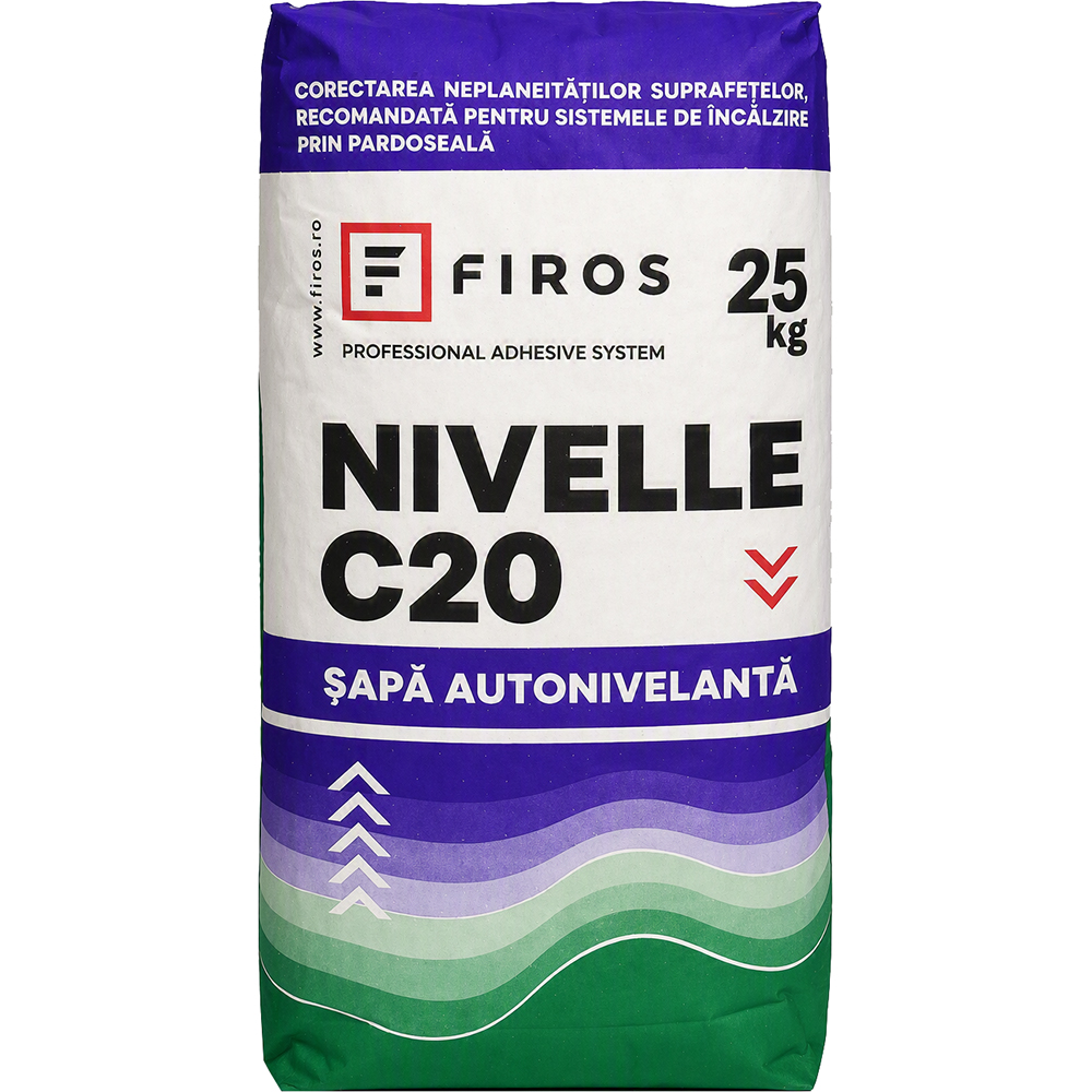 Sapa autonivelanta, gri, 25 kg, Firos Nivelle C20