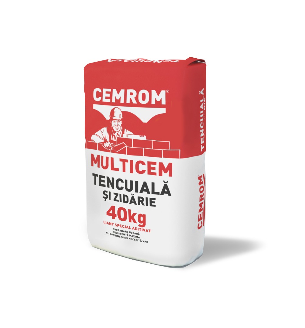 Tencuiala zidarie liant special aditivat Cemrom, 40 kg