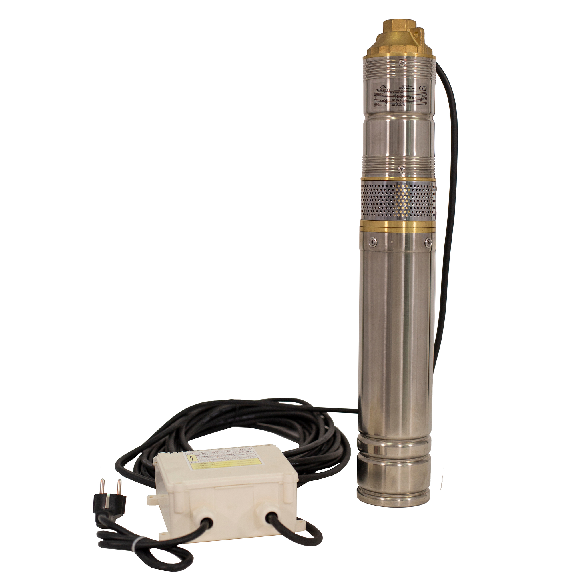 Pompa submersibila WASSERKONIG WK2400-80, 950W, 7.8bar, 2400l/h, inox, gri