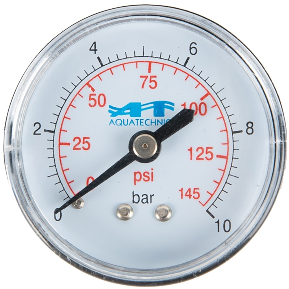 Manometru AQUATEHNICA MAN10-BACK, 1/4'', 10 bar, plastic
