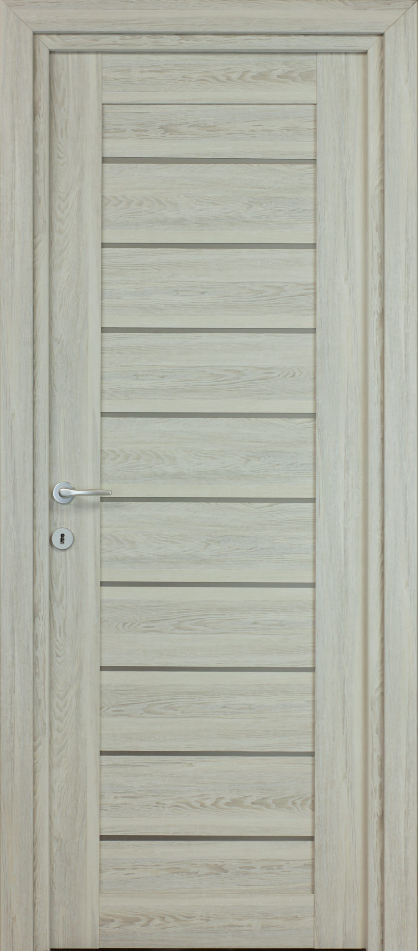 Usa interior Tarra, cu geam, reversibila, MDF, 78 x 203 cm, gri deschis