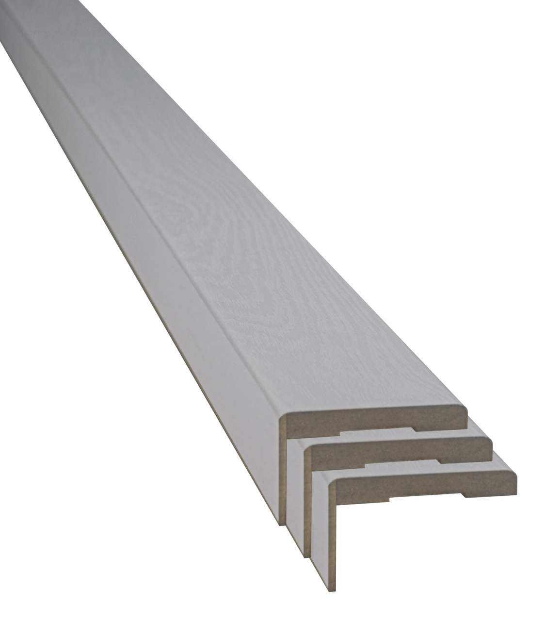 Set pervaz reglabil, alb, MDF, 7.3 x 215 cm