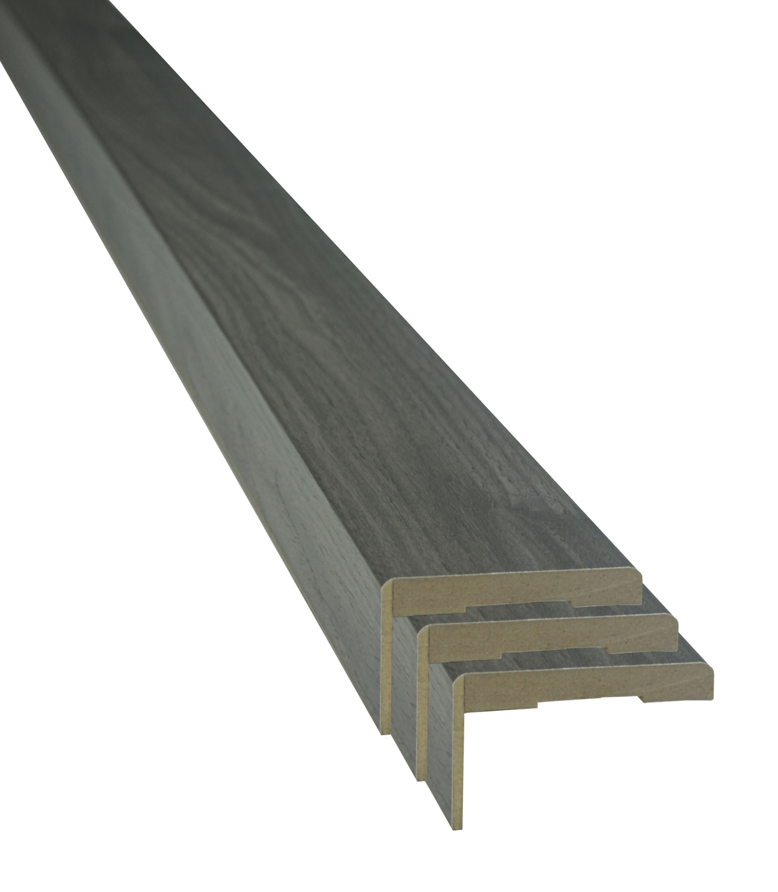 Set pervaz reglabil, MDF, 7.3 x 215 cm, gri inchis