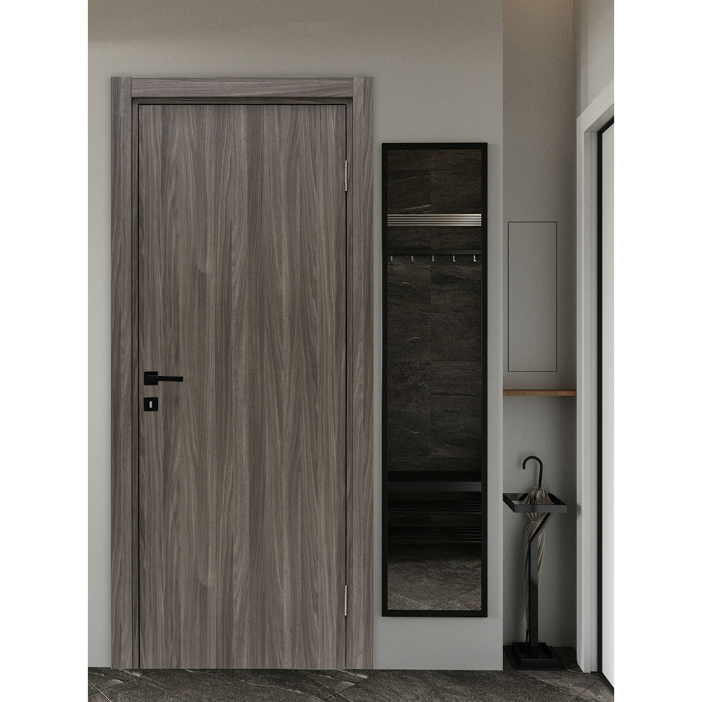 Usa interior Karpat, fara geam, reversibila, MDF, 78 x 203 cm, gri inchis