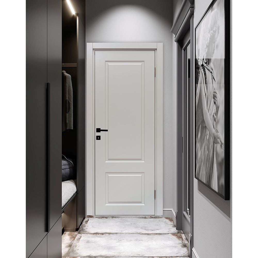 Usa interior Contur, fara geam, reversibila, MDF, 88 x 203 cm, gri deschis