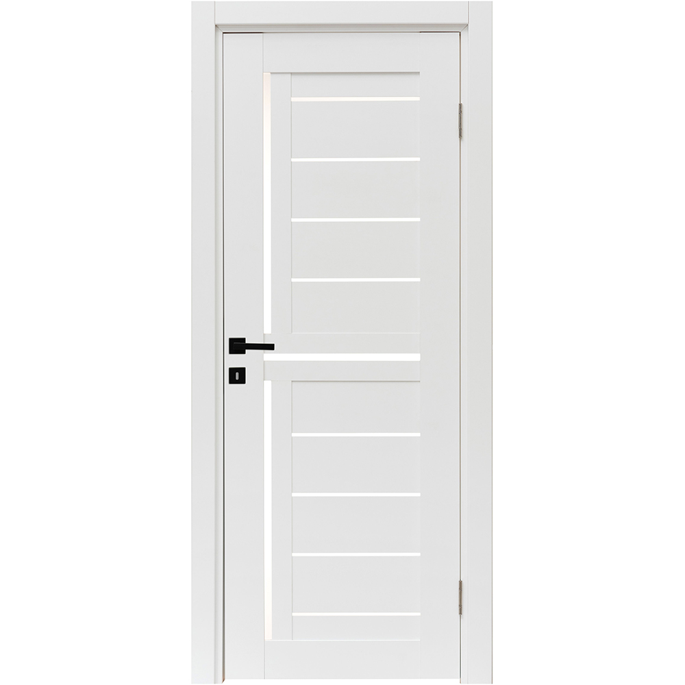 Usa interior Lumia, cu geam, reversibila, MDF, 68 x 203 cm, alb