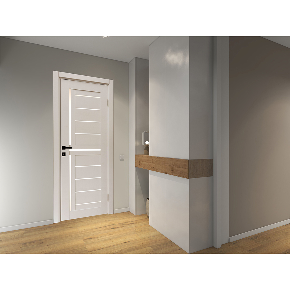 Usa interior Lumia, cu geam, reversibila, MDF, 68 x 203 cm, alb