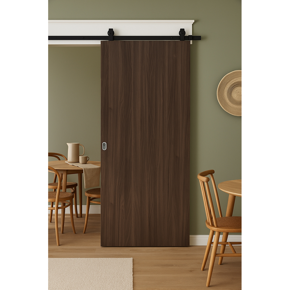 Usa interior Karpat, fara geam, reversibila, MDF, 90 x 207 cm, gri inchis