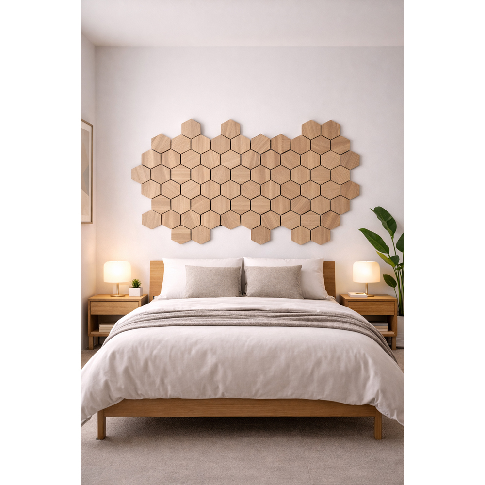 Set panou acustic VELTA DOORS, 300 x 520 x 16 mm, hexagon, bej