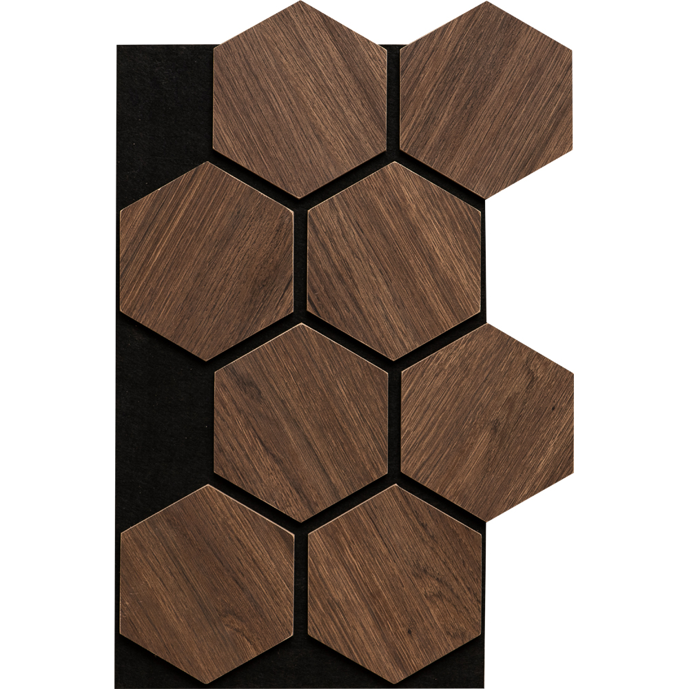 Set panou acustic VELTA DOORS, 300 x 520 x 16 mm, hexagon, nuc