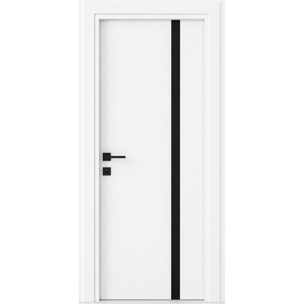 Usa interior Karpat Blackline, fara geam, reversibila, MDF, 68 x 203 cm, alb