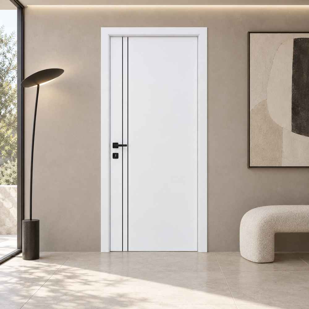 Usa interior Verto 2, fara geam, reversibila, MDF, 78 x 203 cm, alb