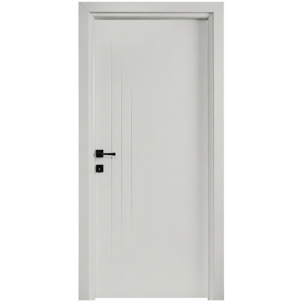 Usa interior Three Lines, fara geam, reversibila, MDF, 78 x 203 cm, crem